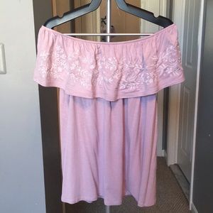 MAX JEANS Off the Shoulder Embroidered Top